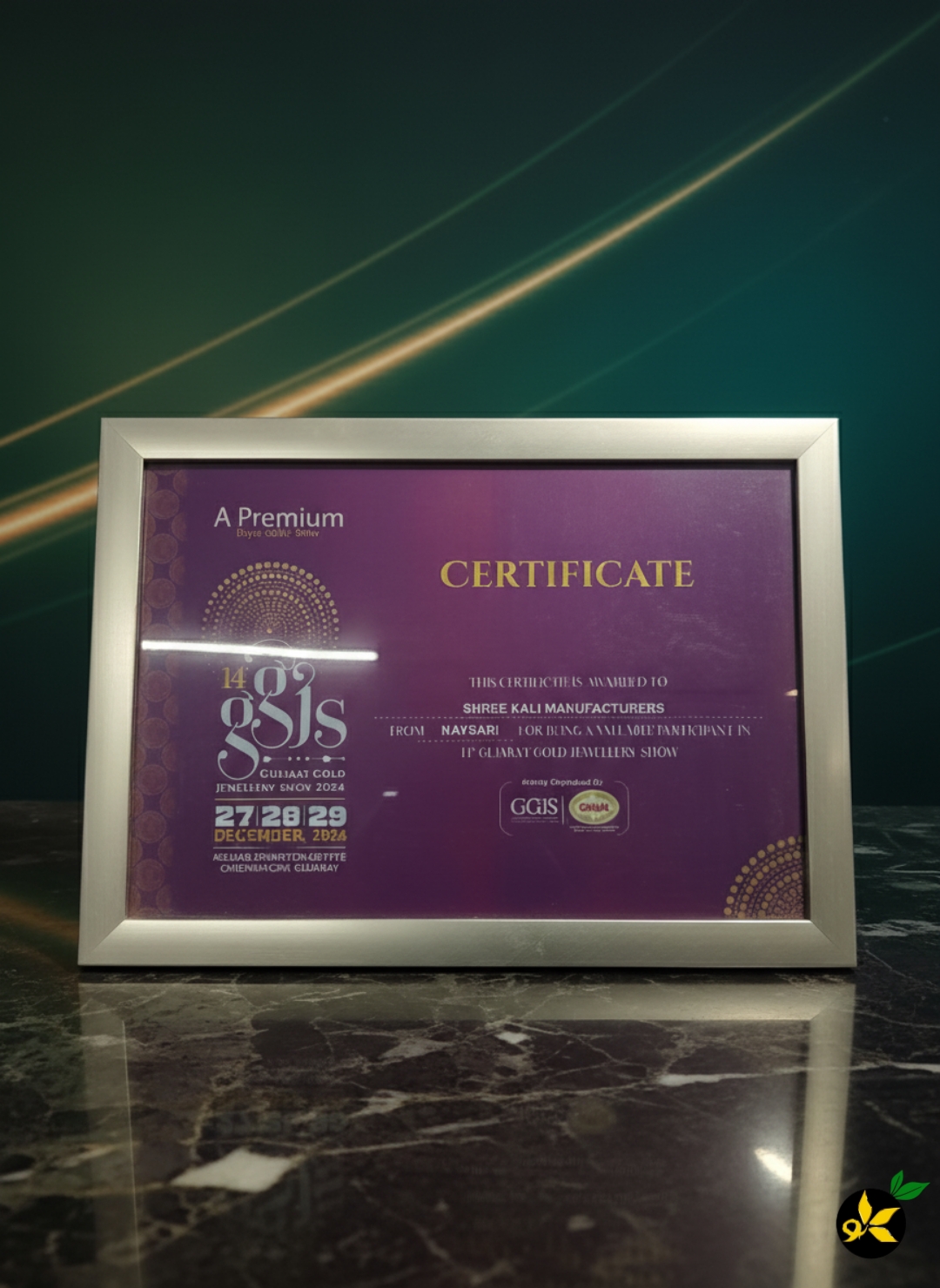 GJGS 2024 certificate for Shree Kali Manufacturers